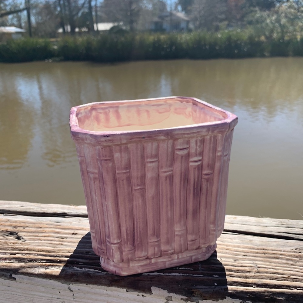 Ceramic bamboo planters retro style - Picture 2 of 3